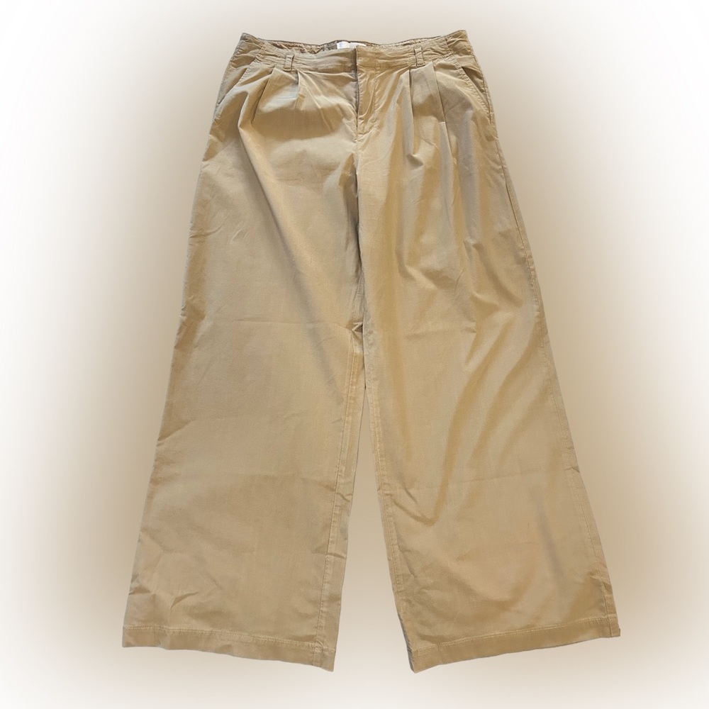 Anthropologie Women’s Tan Wide Leg Pleated Pants